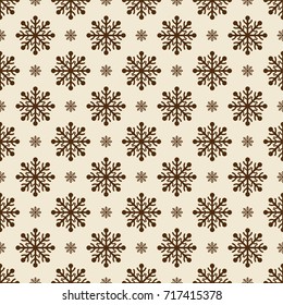 Seamless Chocolate vanilla Snowflakes Pattern For Celebration Christmas and New Year Abstract Background Vector Illustration