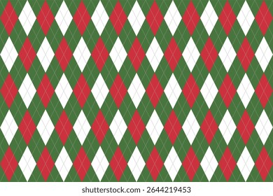 Navidades sin costura Argyle Patrón Verde Rojo Blanco Gris
