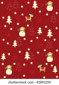 Seamless Christmas background. Easy to edit vector image.
