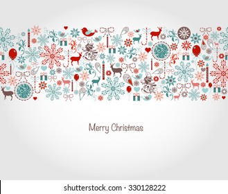 Seamless Christmas background with Christmas elements