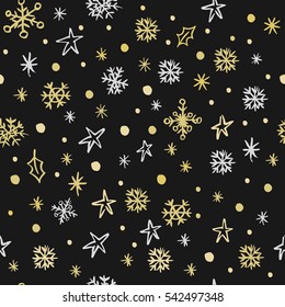 seamless Christmas background, lettering and calligraphy, modern brush lettering, hand drawn design elements, gifts, wallpapers, on vintage background