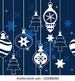 Seamless Christmas background with Christmas ornament pattern