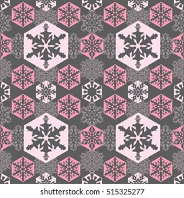 Seamless Christmas background. Seamless pattern of snowflakes.