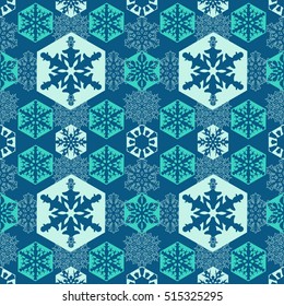 Seamless Christmas background. Seamless pattern of snowflakes.