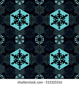 Seamless Christmas background. Seamless pattern of snowflakes.