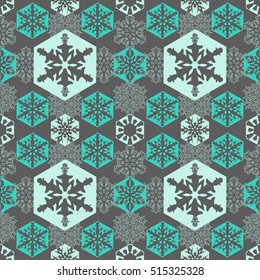 Seamless Christmas background. Seamless pattern of snowflakes.