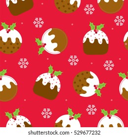 Seamless Christmas background with pudding design 