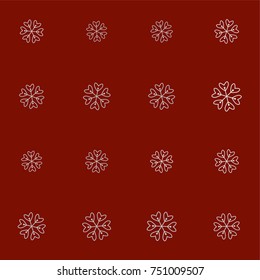 Seamless Christmas background with random scatter falling silver snowflakes on a burgundy background.