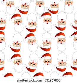 Seamless Christmas background with Santa Claus, vector illustration