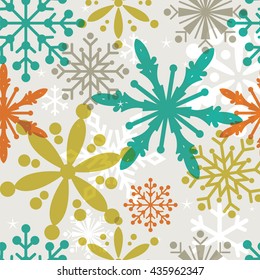 Seamless Christmas background with snowflake design
