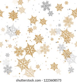 Seamless christmas background with snowflake on white