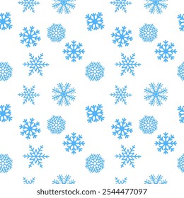 Nahtloser Weihnachtshintergrund mit Schneeflocken. Vektormuster