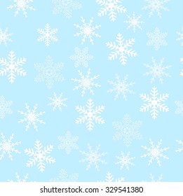 Seamless christmas background with snowflakes, vector illustration