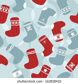 Seamless Christmas background with stockings