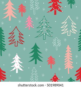 Seamless Christmas background with Christmas tree design