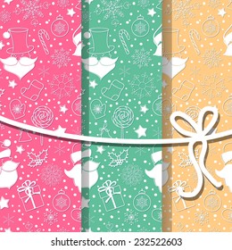 Seamless Christmas backgrounds . vector illustration set