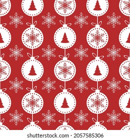 Nahtlose Weihnachtsbälle Muster flach, einfache Vektorgrafik