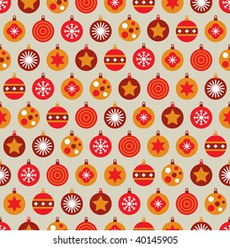 seamless christmas bauble pattern with clipping path