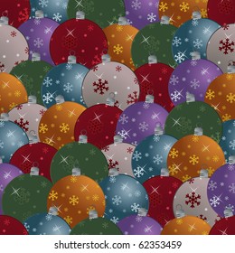seamless christmas baubles pattern with clipping mask