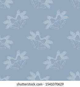 Seamless Christmas bell pattern. Background snowflake for textiles, fabrics, cotton fabric, covers, wallpaper, print, gift wrapping, postcard, scrapbooking.