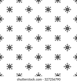 Seamless Christmas black and white background with decorative snowflakes 