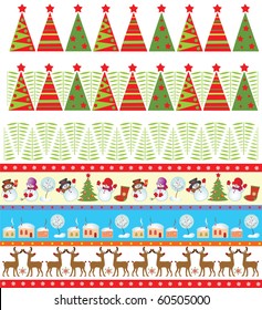Seamless christmas borders