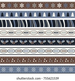 seamless Christmas borders onthe white background