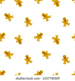 Seamless christmas cookie pattern. Background merry christmas textiles, fabrics, cotton fabric, covers, wallpaper, print, gift wrapping, postcard, scrapbooking.