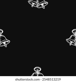 Seamless Christmas cute angels  vector pattern for festive design	