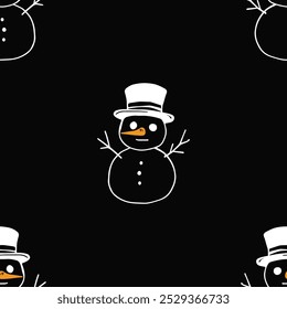 Patrón lindo del Vector de los muñecos de nieve de las Navidades inconsútiles para el diseño festivo
