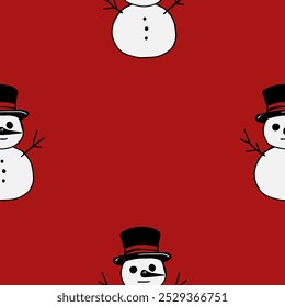 Patrón lindo del Vector de los muñecos de nieve de las Navidades inconsútiles para el diseño festivo