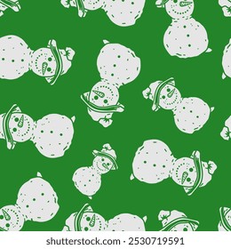 Natal perfeito bonito bonitinho snowmans vetor padrão para o design festivo