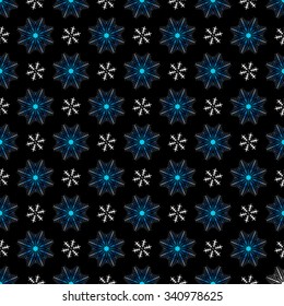 Seamless christmas dark pattern with snowflakes, vector eps10