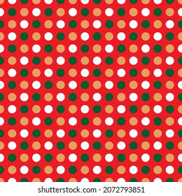 Seamless Christmas dot gift wrap pattern