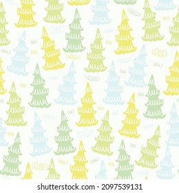 seamless christmas festive pattern background with multicolour layers pine tree