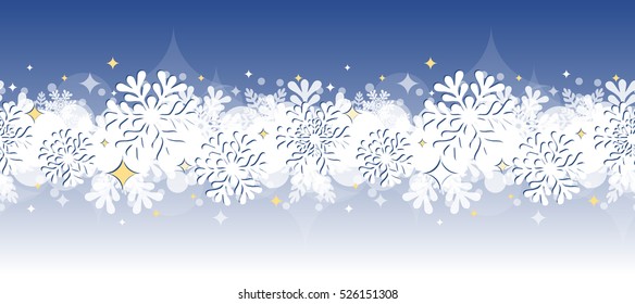 seamless Christmas garland with snowflakes, vector illustration