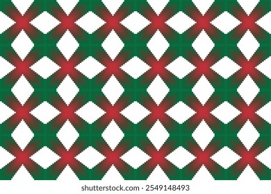 Nahtlose Weihnachten geometrisch hypnotischen Hintergrund. Rot, grün wiederholt schöne abstrakte moderne Muster.