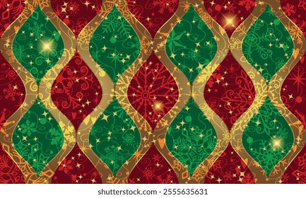 Seamless christmas geometric pattern of shapes with winter colorful pattern. Vector image