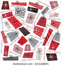 Seamless Christmas Gift Illustration Vector