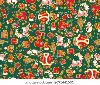 Patrón verde inconsútil de la Navidad para el Anuncio, papel de embalaje, tarjetas de felicitación, materia textil
