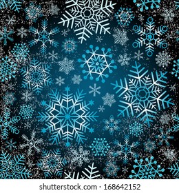 Seamless christmas grunge pattern with snowflakes (vector eps 10)