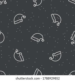 Seamless christmas hat holiday background. Simple snow monochrome festive pattern texture. Scandi christmas motif background. Stylish modern seasonal gift wrapping paper.