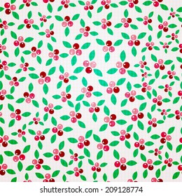 seamless Christmas holly pattern 