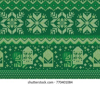 Seamless christmas knitted pattern
