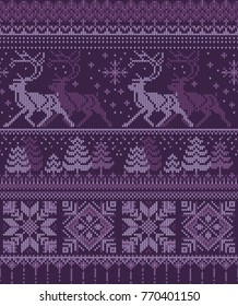 Seamless christmas knitted pattern