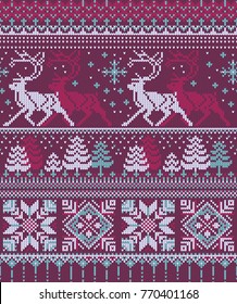 Seamless christmas knitted pattern