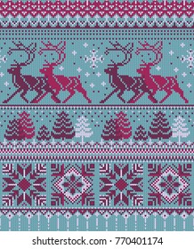 Seamless christmas knitted pattern