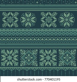 Seamless christmas knitted pattern