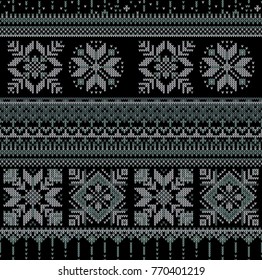 Seamless christmas knitted pattern