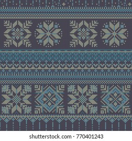 Seamless christmas knitted pattern